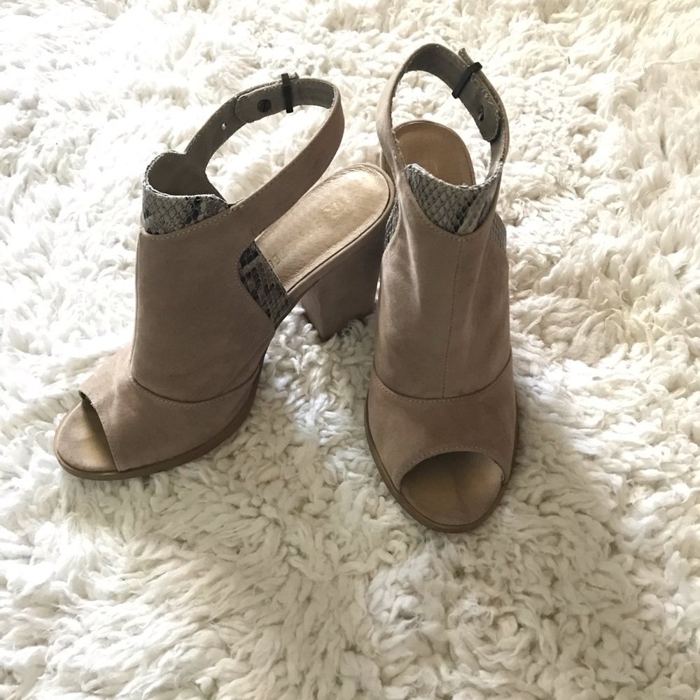 Tan suede heels